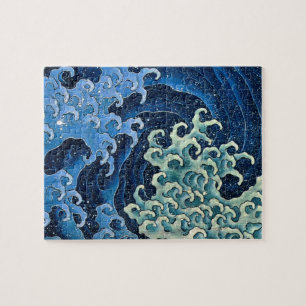 Puzzle Hokusai Vague féminine Japon Océan Vintage