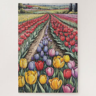 Puzzle Holland Tulips Field Tulip Art