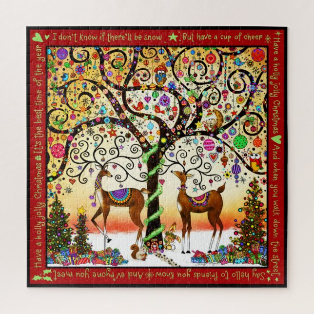 Puzzle Holly Jolly Reindeer (Vertical)