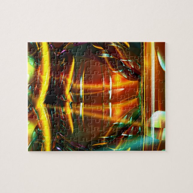 Puzzle holographique jaune, orange, vert (Horizontal)