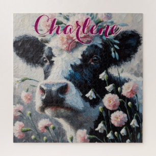 Puzzle Holstein Cow oeillets ferme personnalisée