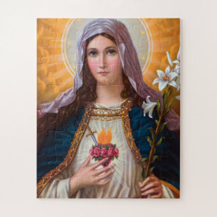 Puzzle Holy Mother Mary Immaculate heart,St Mary,Catholic