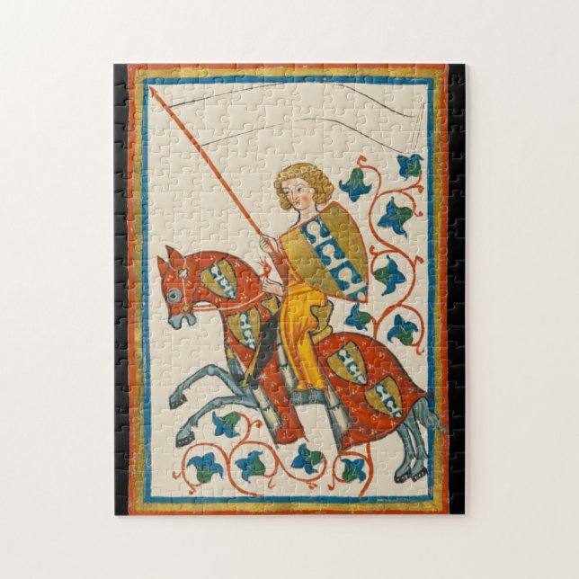 Puzzle Homme à cheval Manesse Codex du XIVe siècle (Vertical)