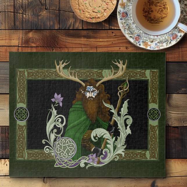 Puzzle Homme aux bois celtiques verts  (Créateur téléchargé)