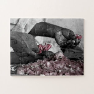 Puzzle Homme aux fleurs