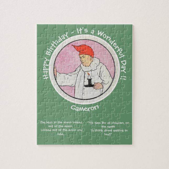 Puzzle Homme dans la lune Mère Oie objets de fête d'anniv (Vertical)