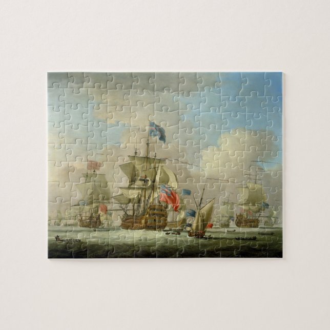 Puzzle Homme-de-Guerre britannique et un sloop, c.1720-30 (Horizontal)