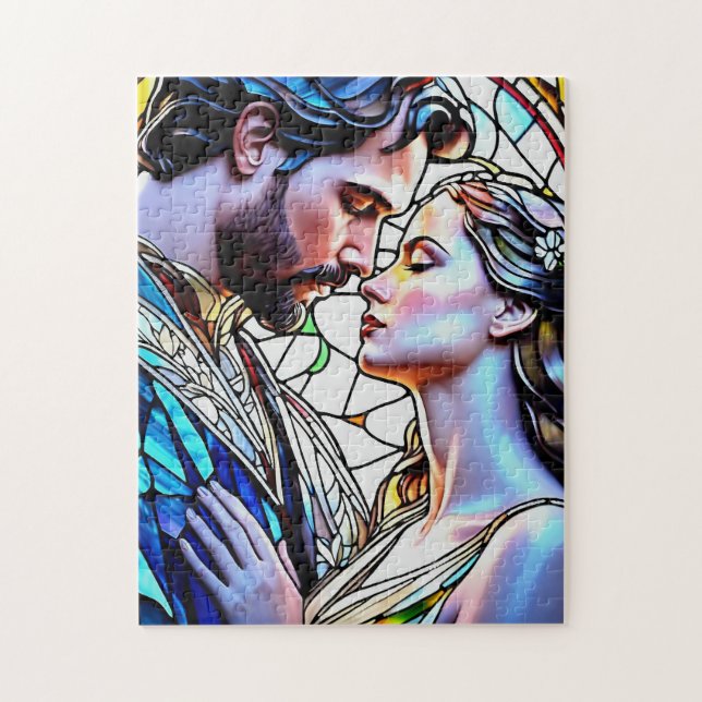 Puzzle Homme et femme en vitrail (Vertical)