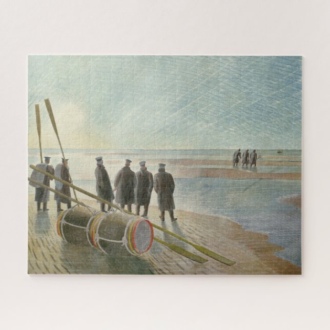 Puzzle Hommes sur la plage (Travail dangereux à marée bas (Horizontal)