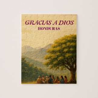 Puzzle Honduras GRACIAS A DIOS Retro poster