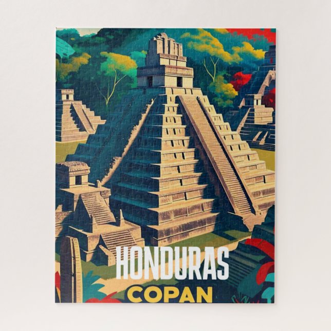 Puzzle Honduras Voyage Vintage Retro Poster (Vertical)