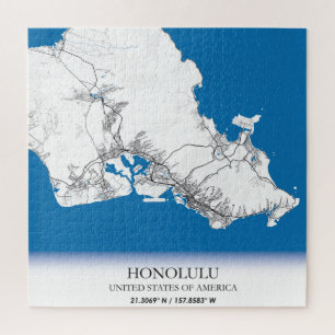 Puzzle Honolulu Hawaii USA Travel City Carte