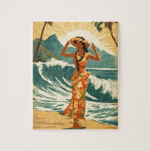 Puzzle Honolulu vintage Hawaii Mid-Pacific Travel