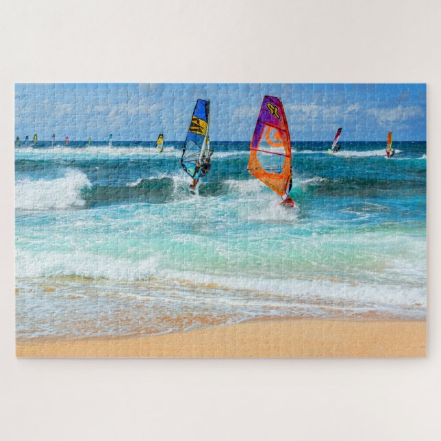 Puzzle Ho'okipa Windsurfers, Côte Nord, Maui 1014 pc (Horizontal)