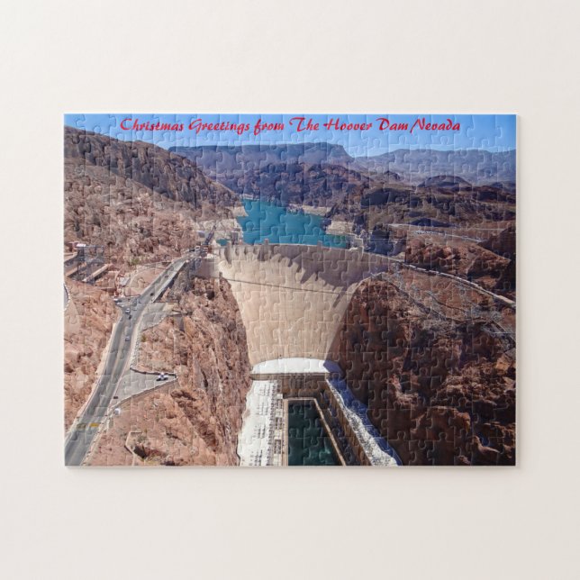 Puzzle Hoover Dam Nevada.Christmas Greetings (Horizontal)