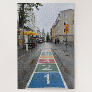 Puzzle Hopscotch dans le centre-ville de Reykjavik, Islan