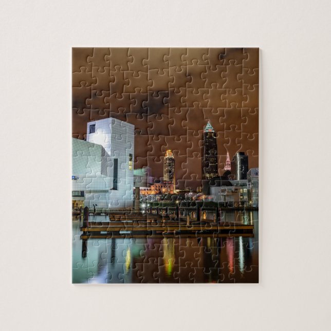 Puzzle Horizon de Cleveland la nuit (Vertical)