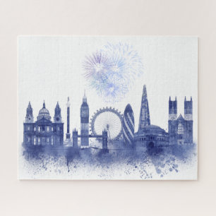 Puzzle Horizon de Londres - bleu d'aquarelle