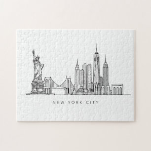Puzzle Horizon de New York minimaliste en ligne art