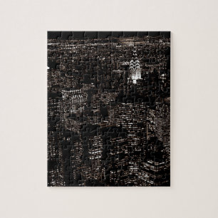 Puzzle Horizon de nuit de New York City de sépia