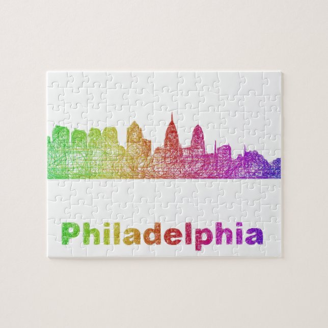 Puzzle Horizon de Philadelphie d'arc-en-ciel (Horizontal)