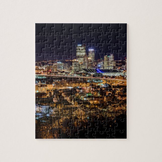 Puzzle Horizon de Pittsburgh la nuit (Vertical)