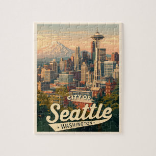 Puzzle Horizon de Seattle – Space Needle et mont Rainier