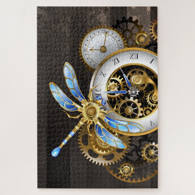 Puzzle Horloge à vapeur avec libellule mécanique (Vertical)