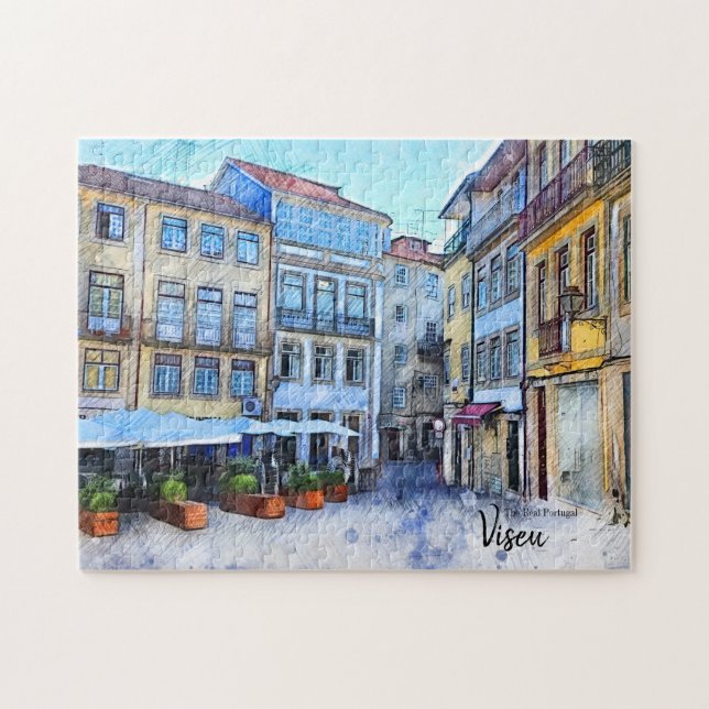 Puzzle Hors du chemin Cafe Viseu Portugal Carte postale (Horizontal)