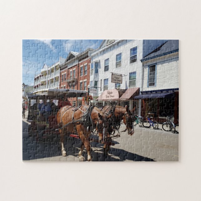 Puzzle Horse & Carriage on Mackinac Island, Michigan (Horizontal)
