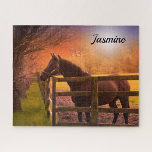 Puzzle Horse in Paddock Personalized