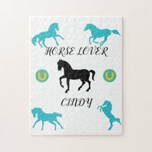 Puzzle Horse Lover avec nom personnalisé.