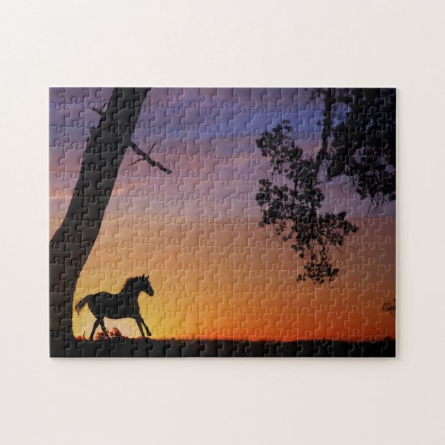 Puzzle Horse Oak Tree ad Southwestern Sunset (Horizontal)