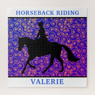 Puzzle Horseback Riding Horse & Rider Swirl 676 Piece