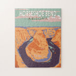 Puzzle Horseshoe Bend Travel Art Vintage<br><div class="desc">Horseshoe Bend Colorado River dessin vectoriel.</div>