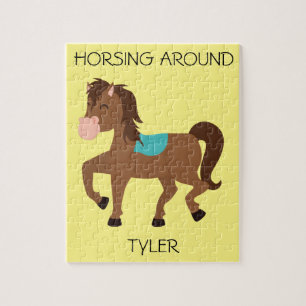 Puzzle "Horsing Around" avec nom personnalisé.
