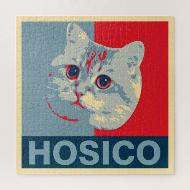 Puzzle Hosico - Illustration rouge bleu (Vertical)