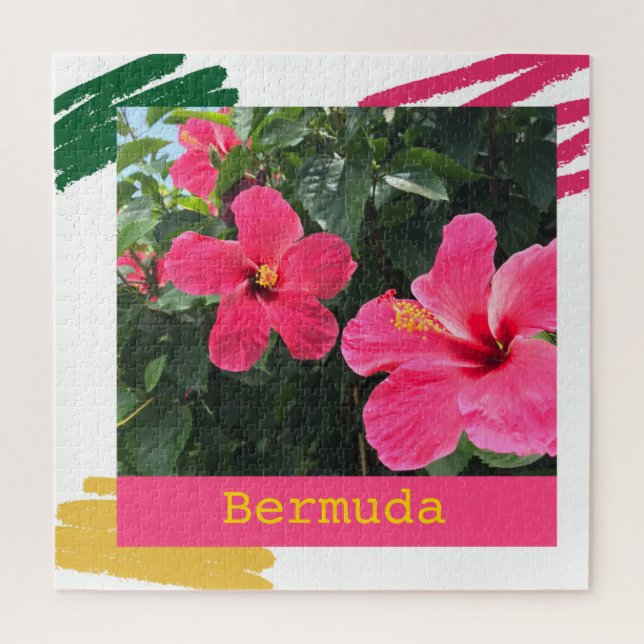 Puzzle Hot Pink Hibiscus (Vertical)