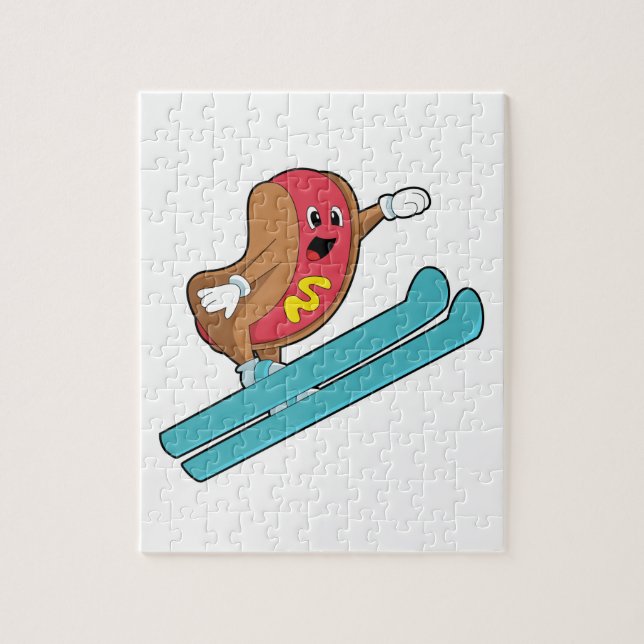 Puzzle Hotdog comme sauteur de ski avec Ski.PNG (Vertical)