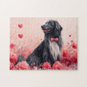 Puzzle Hound afghan avec Roses - Saint Valentin