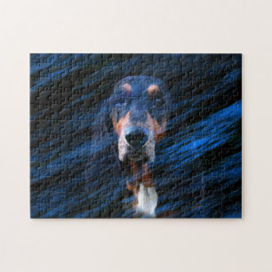 Puzzle Hound bleu Abstrait
