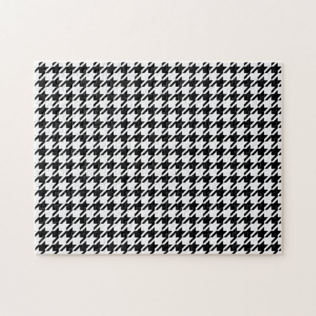 Puzzle Houndstooth noir et blanc par Shirley Taylor (Horizontal)