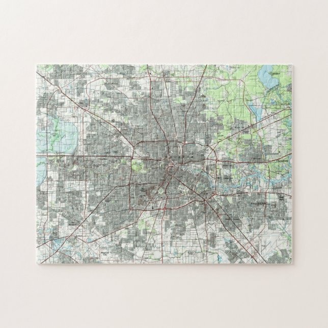 Puzzle Houston le Texas Map (1992) (Horizontal)