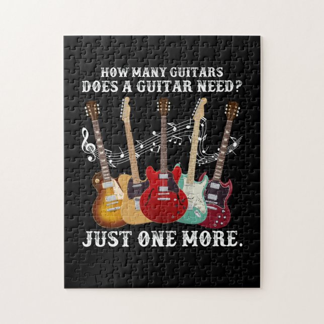 Puzzle How Many Guitars Gift For Guitar Player (Vertical)