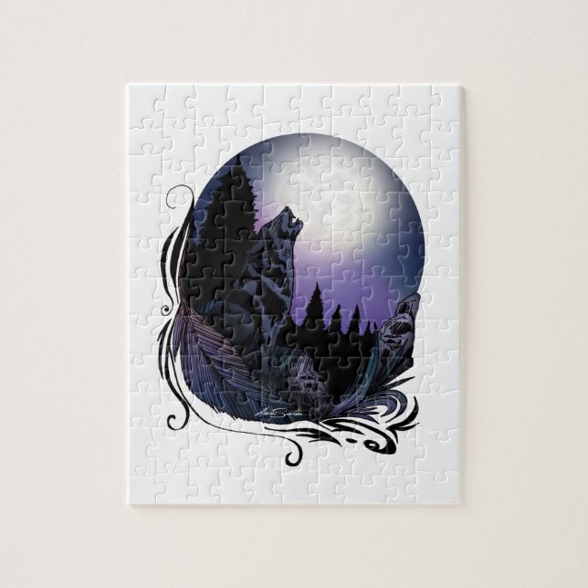 Puzzle Howling Wolf (Signature Design) (Vertical)