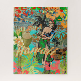 Puzzle Hula Vintage Floral Graphisme Floral Hawaii