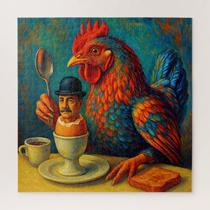 Puzzle Humain dur à cuire - Jeu de poule au petit-déjeune