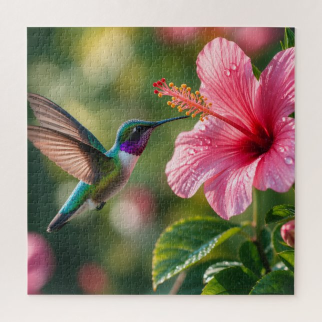 Puzzle Hummingbird in Bloom (Vertical)