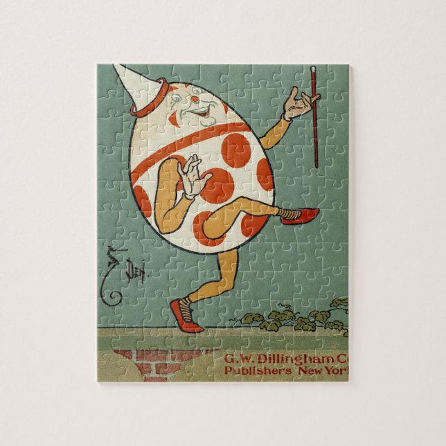 Puzzle Humpty Dumpty, Vintage Mère Goose Nursery Rhyme (Vertical)