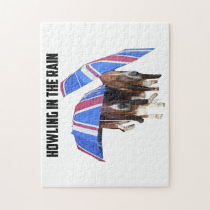 Puzzle hurlant dans la pluie